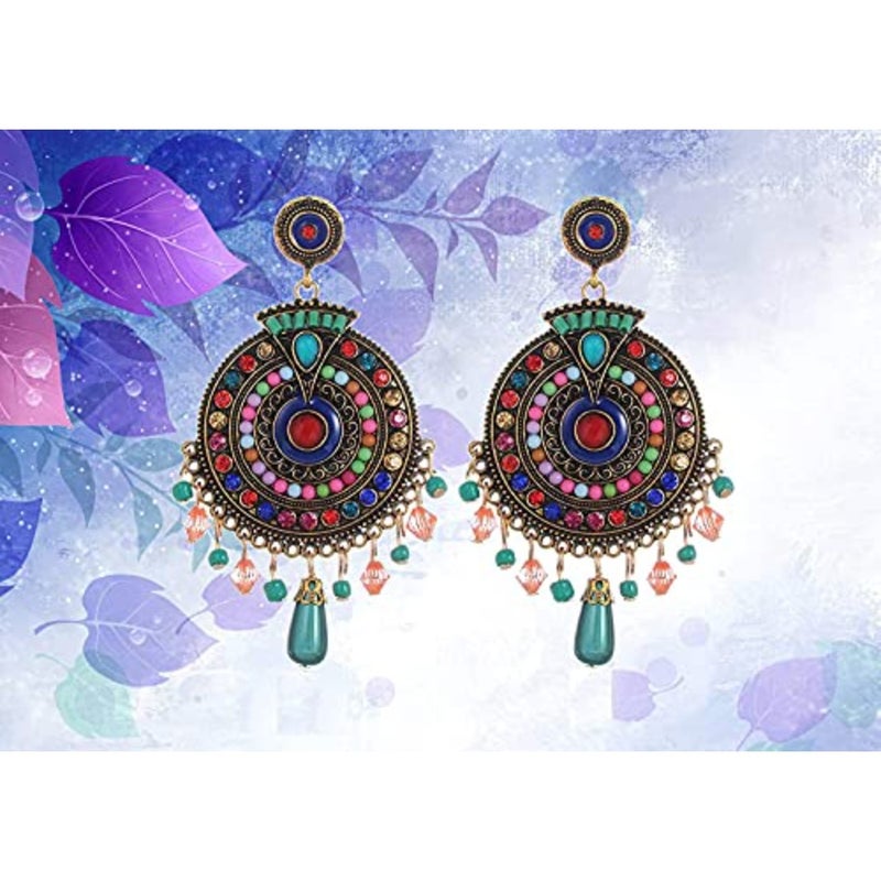Youbella Jewellery Bohemian Multi-Color Earrings For Girls And Women - Image 3
