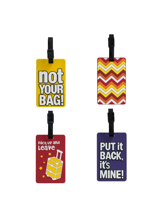 TangoTag Luggage Tag for Suitcases, Value Combo 4 Pcs Pack, Suitcase Tags Identifiers, Cute Bag Tags, Name Travel Tags, ID Labels for Men & Women, Luggage Travel Essentials – HTC-TT837 - Image 2