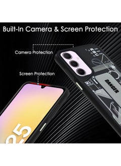 Techie Aesthetic Fashion Silicone Back Case Cover with Magnetic Hand Grip & Kickstand for Samsung Galaxy A25 – Black/ grey  - Image 5