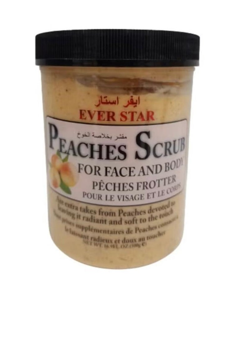 Ever star Body scrub with peach extract that quickly exfoliates, opens pores, removes blackheads, and gives light, soft, and healthy skin 500 grams - Image 2