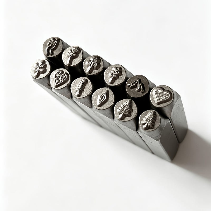 Carbon Steel Embossing Stamp Mold Love02 Jewelry Tool With Tree Mountain Palm Pattern For DIY Metal Craft - Image 3
