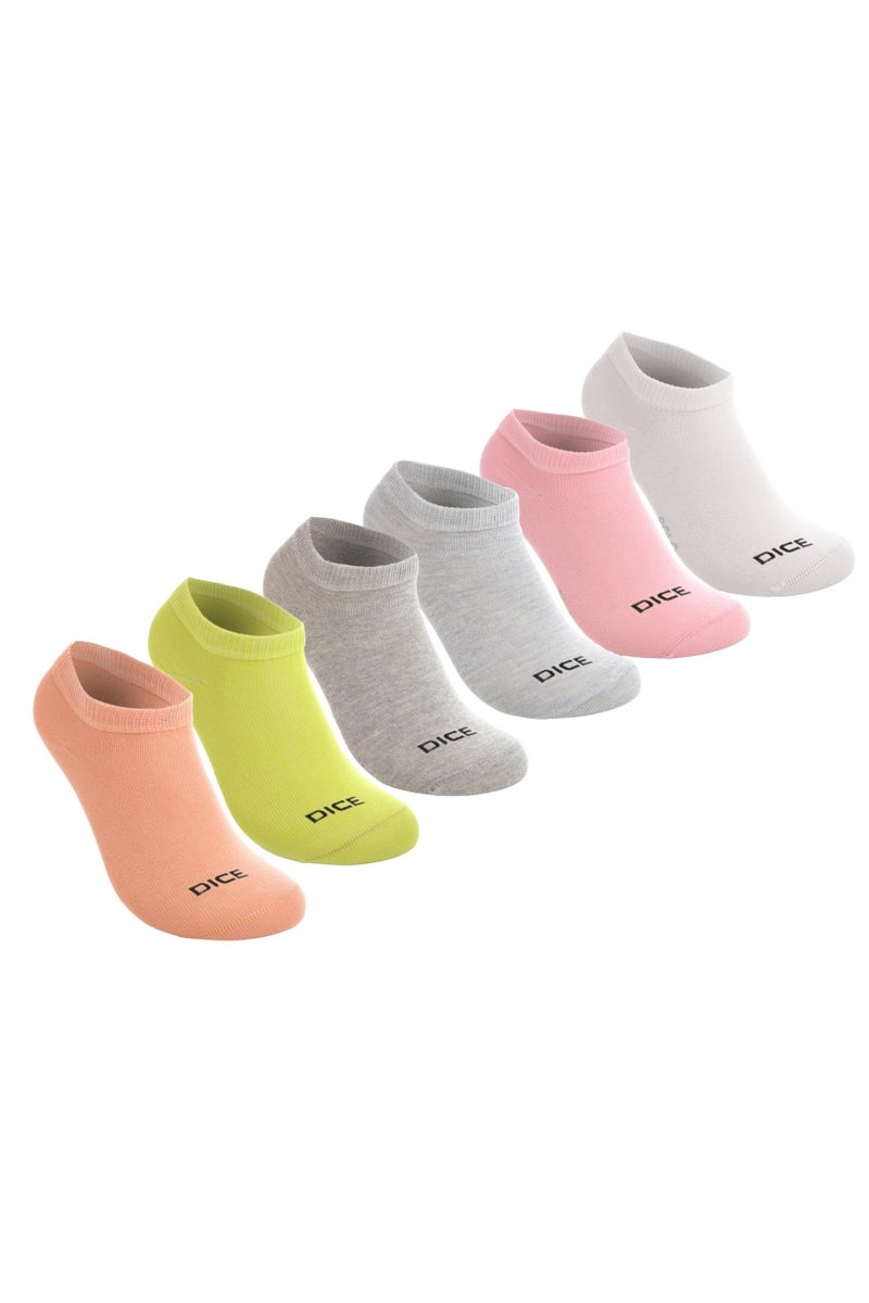 DICE Pack of 6 Kids Socket Socks, Multi-Colour Low Cut Socks - Image 1