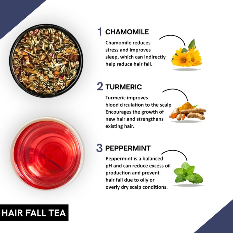 Teacurry Less Hair Tea (100 Grams Loose With Infuser) - Helps to Reduce Less Hair, Thinning | Hair Wellness Tea - Image 2