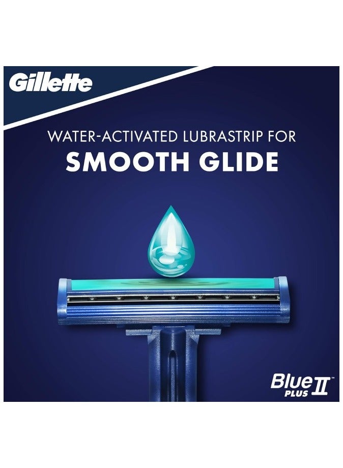Gillette Blue II Plus Disposable Razor Blades for Men, 14 Blades - Image 2