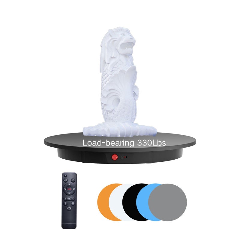 JAYEGT Motorized Rotating Display Stand 360 Degree Electric Rotating Potography Turntable for Products DisplayLive Show Remote Control 5 Colors Backgrounds Black165inch 330Lbs LoadWired