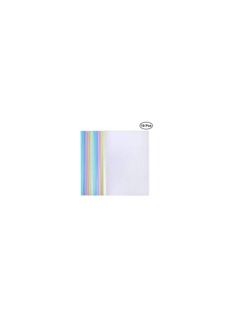 Transparent Clear Plastic File Folder Sliding Bar Report Covers For A4 Report Cover Organizer Binder 10Pcs