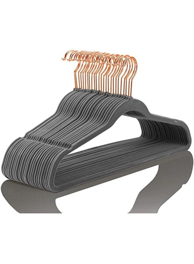 Golden Bird Golden Bird -Non-Slip Velvet Hangers Premium Suit Hangers Ultra Thin Space Saving 360 Degree Swivel Hook Clothes Hangers Velvet for Suits,Coats,Jackets,Pants,Dress,Sarees Pack of 40  - Image 1