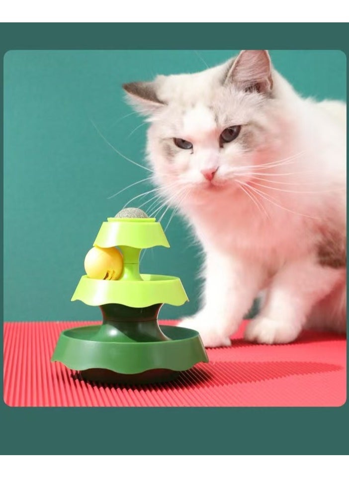 TaoTaoPets Mini Three-layer Track Turntable cat Toy  - Image 1