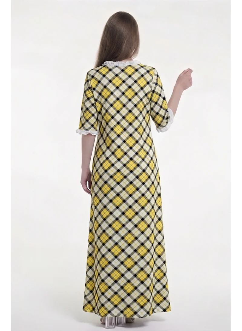 Al Bent Al Sharqieh Multicolour Women's Printed Cotton Maxi Dress - Home wear Sleeping Dress for Women | Best Price UAE