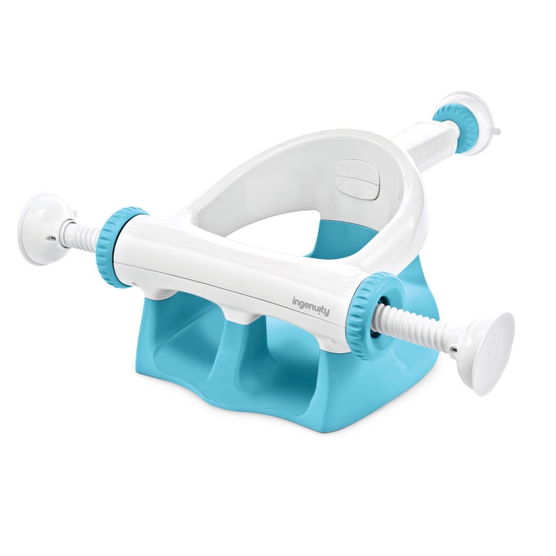 Ingenuity My Bath Seat for Sit-Up Baby Bathing, Sure & Secure Suction Cups, ASTM Safety Tested & Approved, Backrest for Assisted Sitting, Easy Setup & Storage, Aqua - Image 1