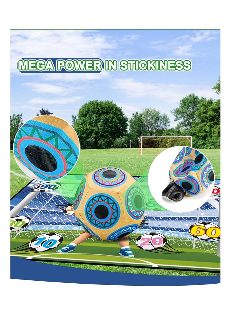 SYOSI Soccer Ball Game Set for Kids, Backyard Indoor Outdoor Toss Soccer Goal Game with 2 Sticky Soccer Balls, Foldable Flannel Goals, Toddlers Gift for 3 4 5 6 7 8 Year Old Boy Toys Birthday (59*39 in-A) - Image 4