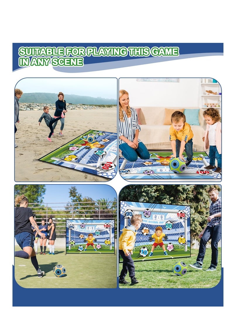 SYOSI Soccer Ball Game Set for Kids, Backyard Indoor Outdoor Toss Soccer Goal Game with 2 Sticky Soccer Balls, Foldable Flannel Goals, Toddlers Gift for 3 4 5 6 7 8 Year Old Boy Toys Birthday (59*39 in-A) - Image 2