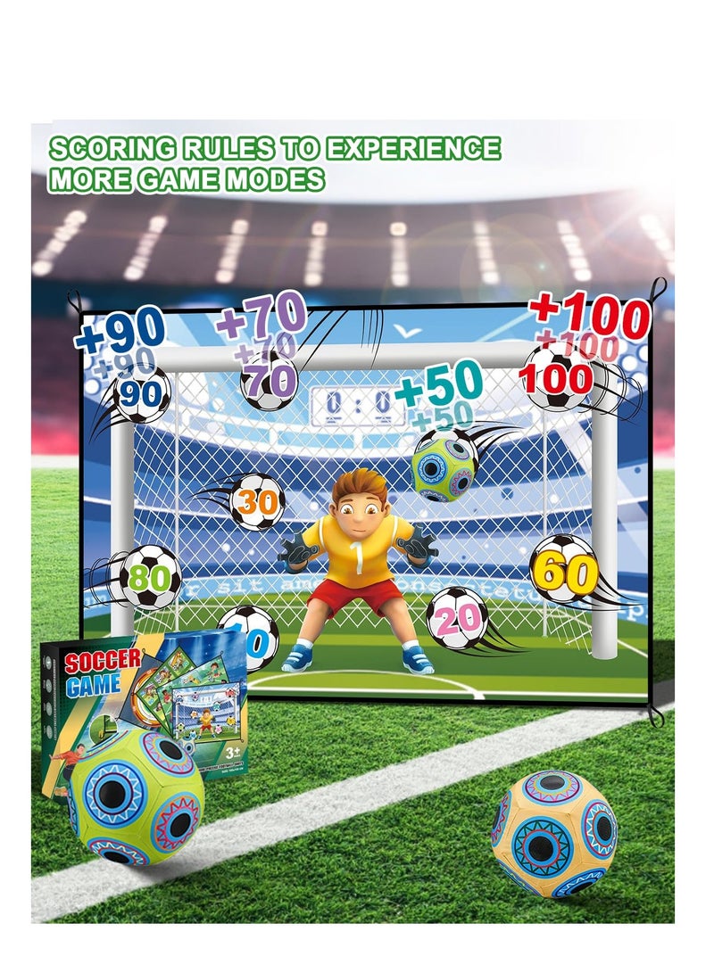 SYOSI Soccer Ball Game Set for Kids, Backyard Indoor Outdoor Toss Soccer Goal Game with 2 Sticky Soccer Balls, Foldable Flannel Goals, Toddlers Gift for 3 4 5 6 7 8 Year Old Boy Toys Birthday (59*39 in-A) - Image 3