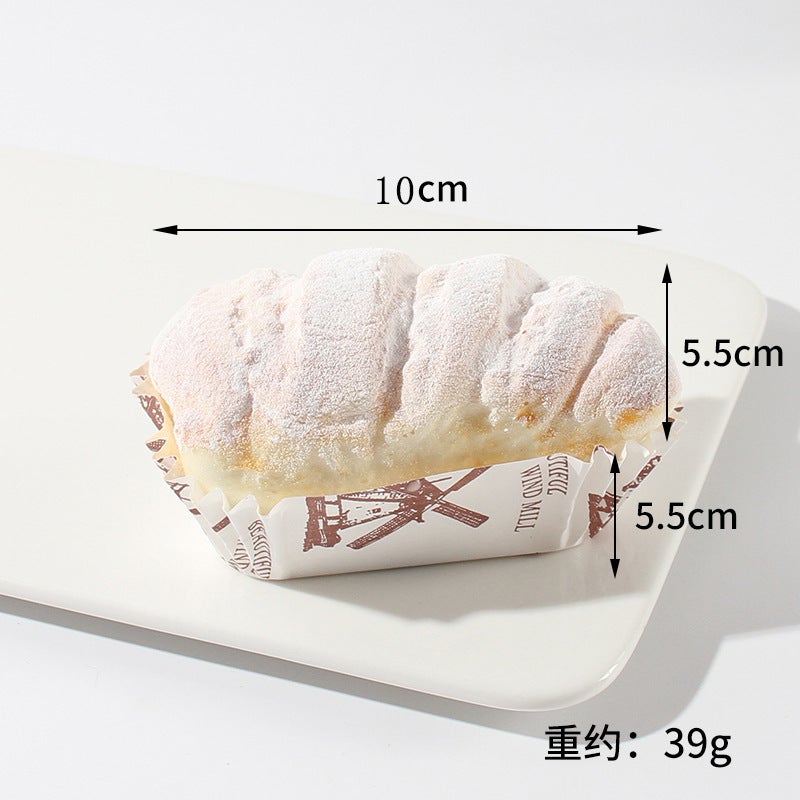 PU Simulation Cupcake Fake Bread Food Model Magnet Square Sugar Bread