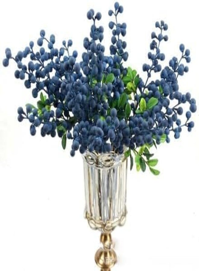 Cauaoa Artificial Blueberry Stems with Berries, Blue Christmas Fruit Decor, DIY Floral Arrangement, Artificial Plants Flowers - Image 1