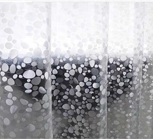 FACTCORE PVC Polka Dots Shower Curtain, 54 X 84 Inches, Transparent - Image 2