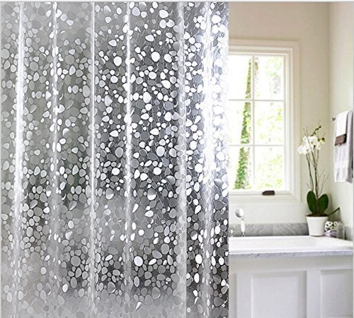 FACTCORE PVC Polka Dots Shower Curtain, 54 X 84 Inches, Transparent - Image 1