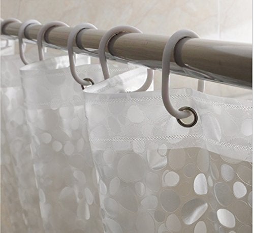 FACTCORE PVC Polka Dots Shower Curtain, 54 X 84 Inches, Transparent - Image 3