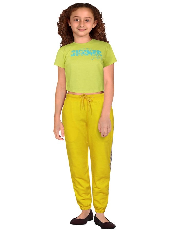 Allen Solly Junior Girl's Regular Trousers (AGPTERGFW93605_Yellow_16 | 15-16 Years) - Image 1