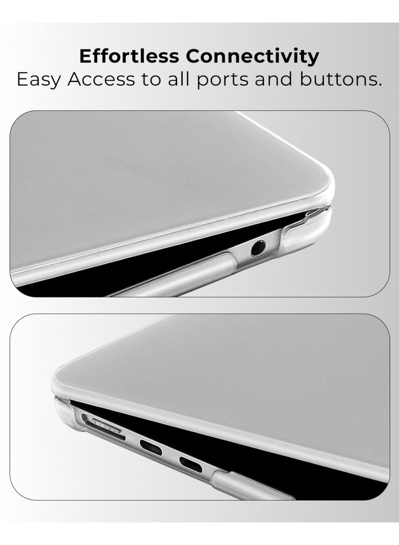 glassology MacBook Air 13.6 2025 Crystal Clear Case Ultra Thin Hard Shell Cover with Tempered Glass Screen Protector Scratch-Resistant Transparent Protection Lightweight Snap On Design - Image 4