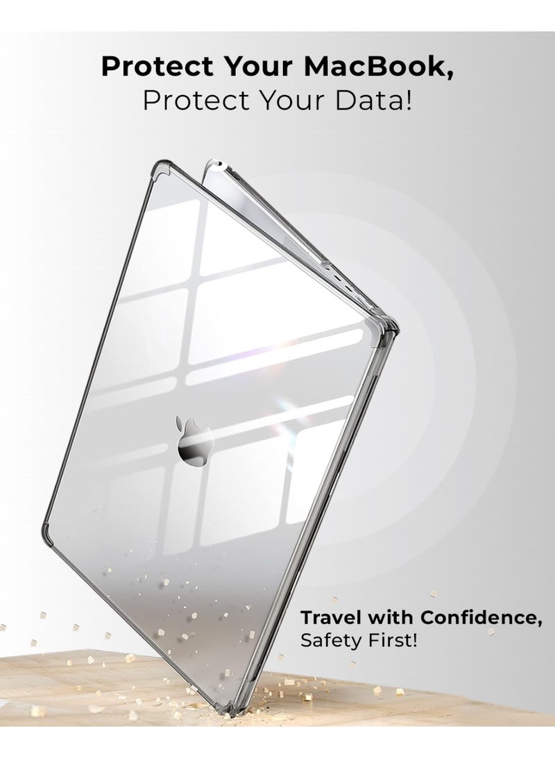 glassology MacBook Air 13.6 2025 Crystal Clear Case Ultra Thin Hard Shell Cover with Tempered Glass Screen Protector Scratch-Resistant Transparent Protection Lightweight Snap On Design - Image 3