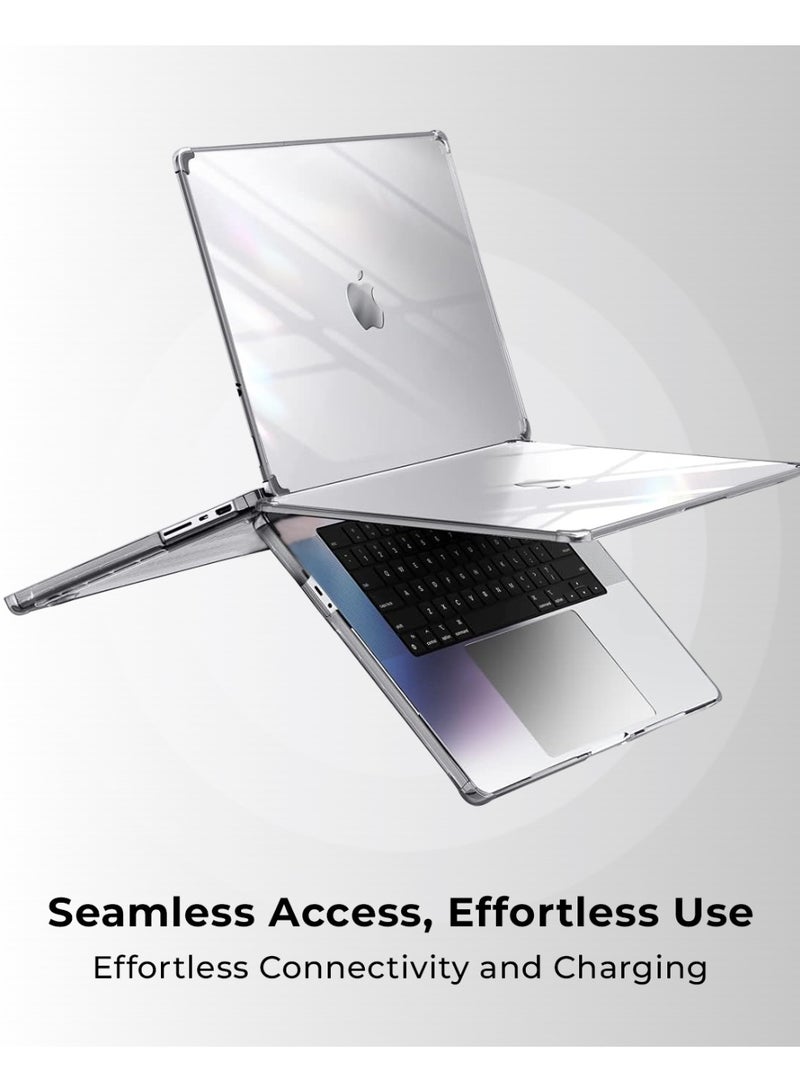 glassology MacBook Air 13.6 2025 Crystal Clear Case Ultra Thin Hard Shell Cover with Tempered Glass Screen Protector Scratch-Resistant Transparent Protection Lightweight Snap On Design - Image 5