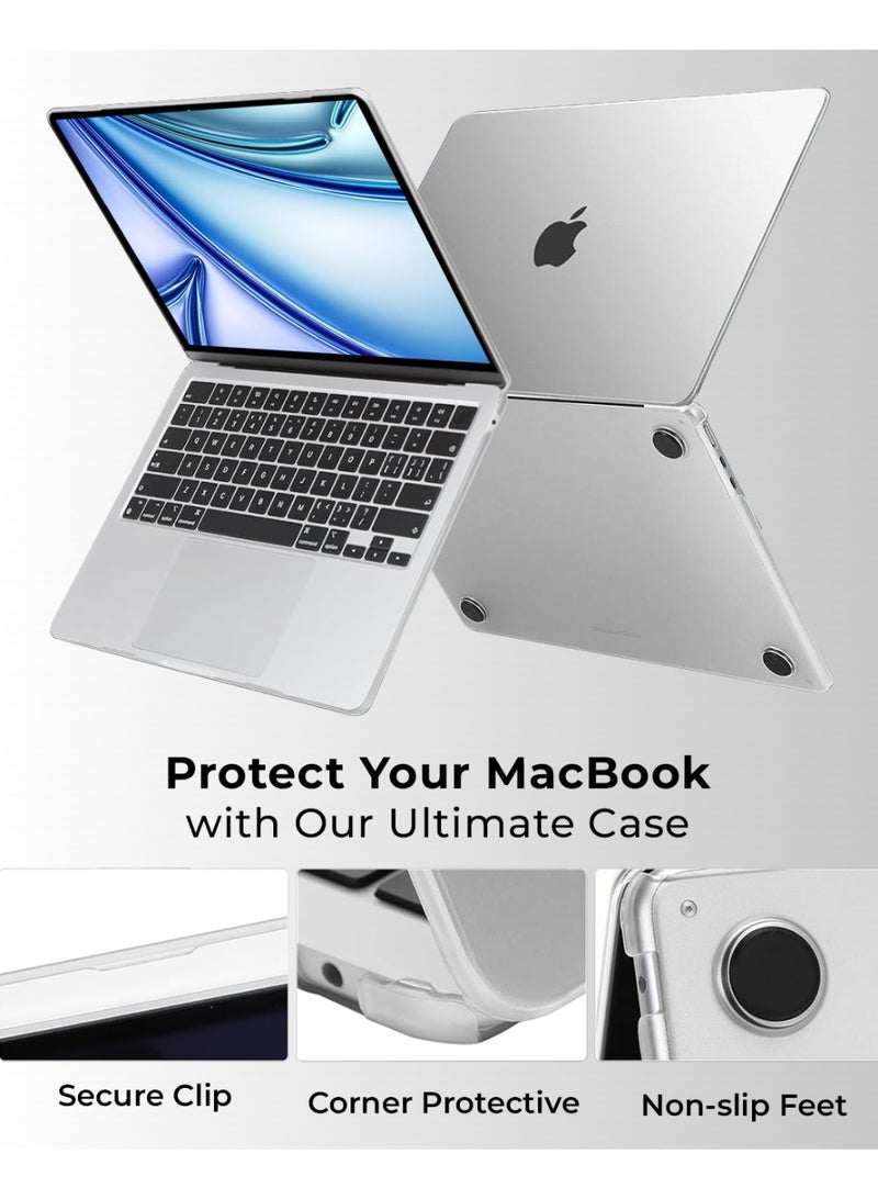 glassology MacBook Air 13.6 2025 Crystal Clear Case Ultra Thin Hard Shell Cover with Tempered Glass Screen Protector Scratch-Resistant Transparent Protection Lightweight Snap On Design - Image 2