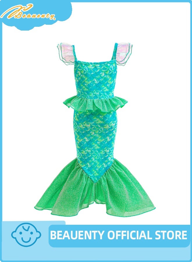 Beauenty Mermaid Dress for Girls - Little Mermaid Costume for Girls with Matching - Image 4