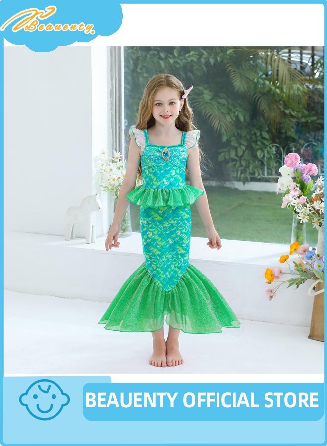 Beauenty Mermaid Dress for Girls - Little Mermaid Costume for Girls with Matching - Image 2