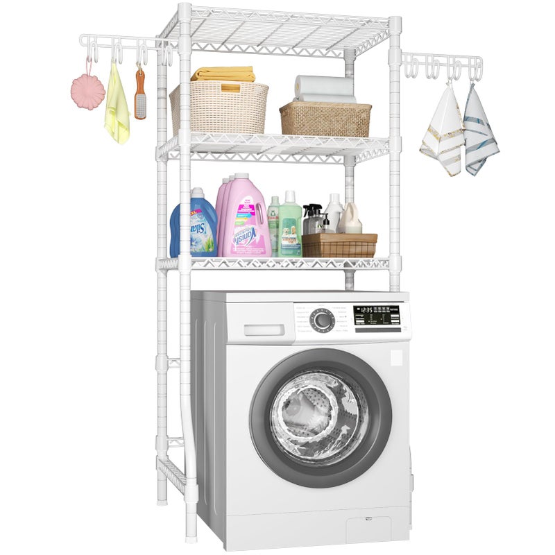 Ulif U8 Medium Laundry Room Storage Organizer Over the Washer and Dryer Storage Shelves for Laundry Organization 323W x 173D x 762H Suit Washing Machine Width within 299 Hold 304 lb White