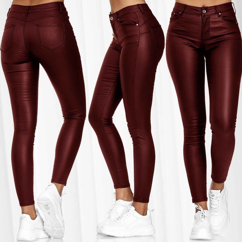 Women's PU Leather Casual Pants - Image 2