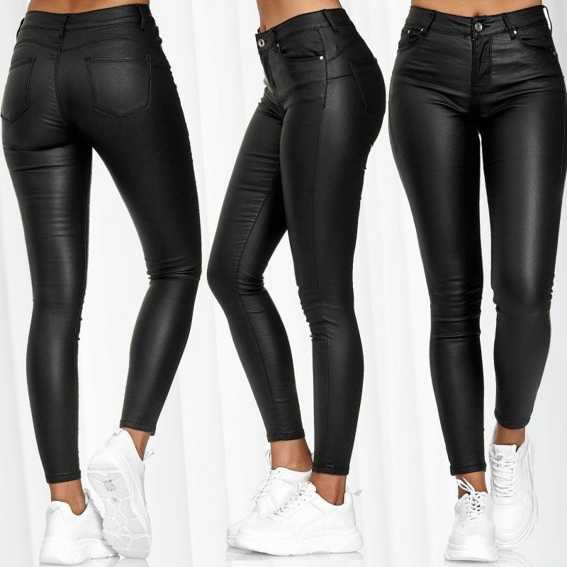 Women's PU Leather Casual Pants - Image 4