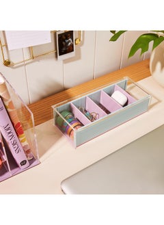 Erin Condren Compartment Storage Box - Pastel Acrylic - Organize And Store Featuring 4 Removable Dividers And 6 Grooves To Easily Configure - Reduce Clutter And Optimize Your Desk Space  - Image 4