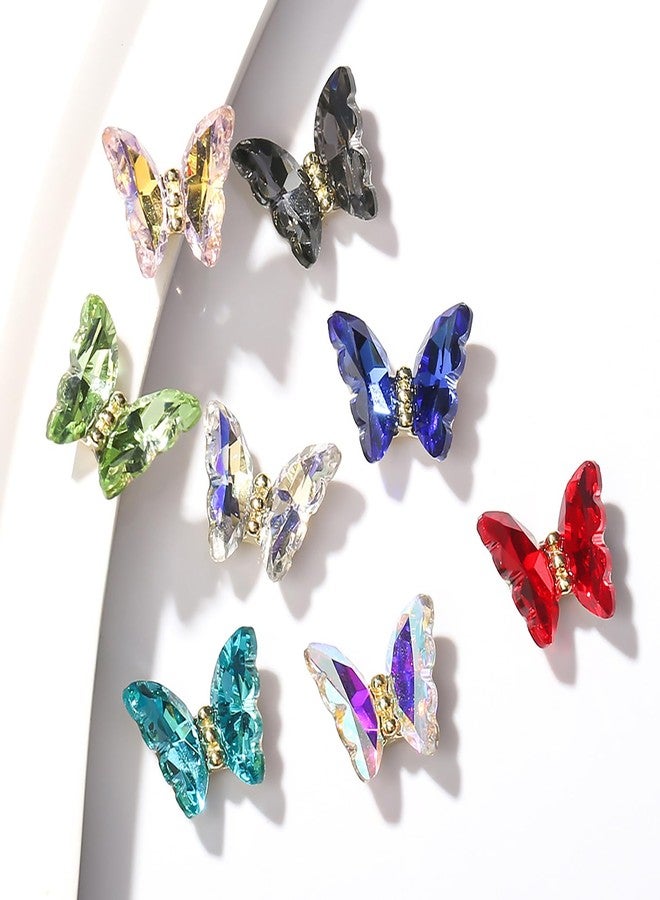 Vezocim فن الأظافر بفراشات من الكريستال، تصميمات جواهر الماس اللامعة، إكسسوارات صنع المجوهرات للأظافر للنساء والفتيات، زينة مانكير، إكسسوارات فراشات افعلها بنفسك - Image 2