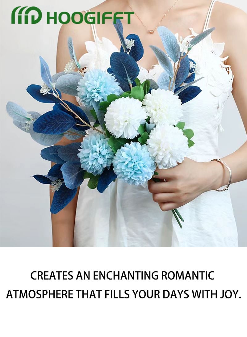 HOOGIFFT Artificial Flowers Bouquets Faux Hydrangea Arrangements for Table Centerpieces Home Garden Party Office Wedding Decoration for Living Room Kitchen Decor - Image 3