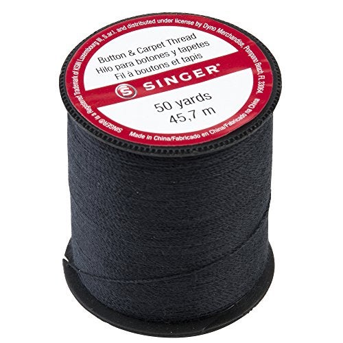 Singer 67110 Button & Carpet Sewing Thread, 50-Yards, Black, 3.80 x 1.50 x 2.50 inches - Image 1