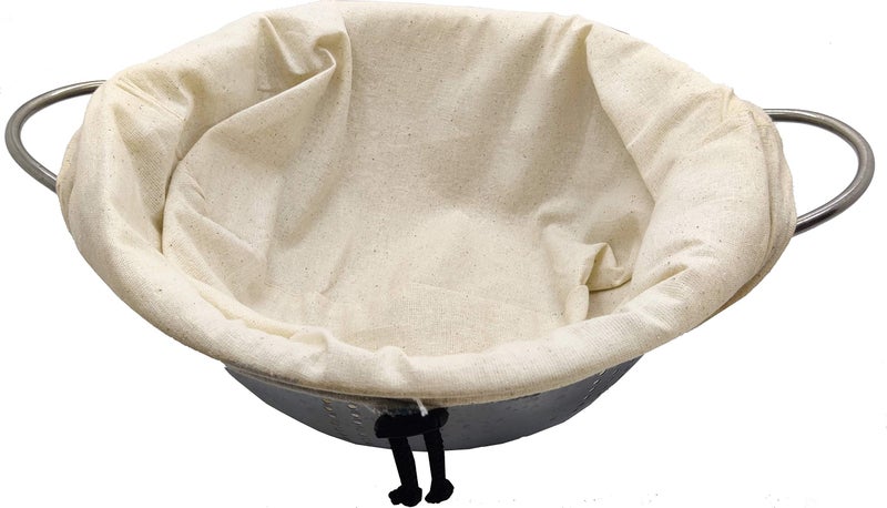 Clarkia Cotton Yogurt Strainer Cheese Cloth Bag | Hung Curd, Nut Milk, Rice, Almond, Oat Milk, Sprouts, Brew Coffee, Juice - 2 Pieces Made of Muslin Cloth, 16W x 27H cm - Image 3