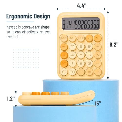 Mr. Pen- Mechanical Switch Calculator, 12 Digits, Large LCD Display, Orange Calculator Big Buttons - Image 2