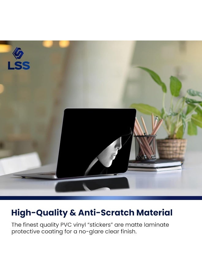 LSS 15 15.6 inch Laptop Notebook Skin Sticker Cover Art Decal Compatible with 13.3" 14" 15.6" 16" HP, Dell, Lenovo, Apple, Asus, Acer (Free 2 Wrist Pad Included) - Hooded Girl - Image 4