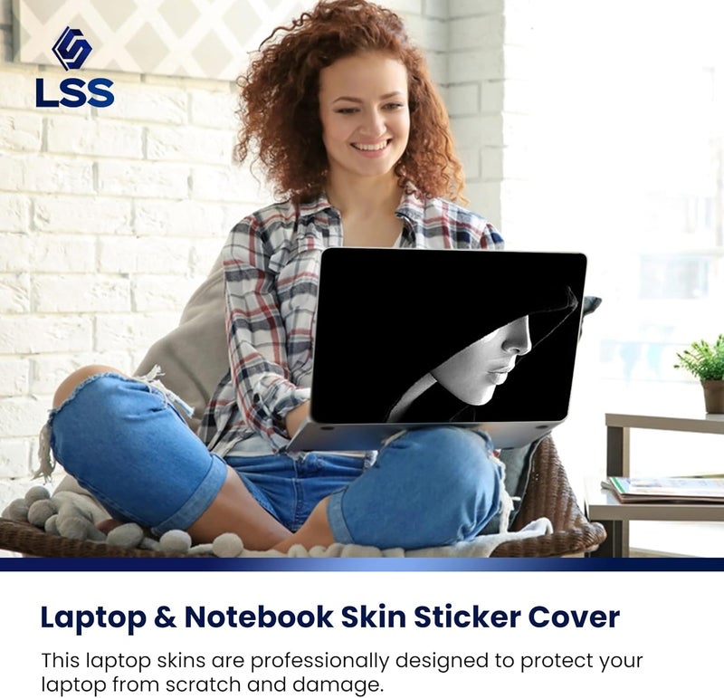 LSS 15 15.6 inch Laptop Notebook Skin Sticker Cover Art Decal Compatible with 13.3" 14" 15.6" 16" HP, Dell, Lenovo, Apple, Asus, Acer (Free 2 Wrist Pad Included) - Hooded Girl - Image 5