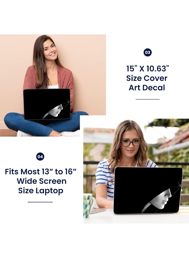 LSS 15 15.6 inch Laptop Notebook Skin Sticker Cover Art Decal Compatible with 13.3" 14" 15.6" 16" HP, Dell, Lenovo, Apple, Asus, Acer (Free 2 Wrist Pad Included) - Hooded Girl - Image 2