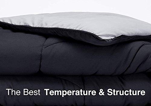 Homespun Soft Microfibre Comforter Blanket Lightweight Reversible Quilt Duvet All Weather, Double Bed, Light Grey and Dark Grey Color - Image 4