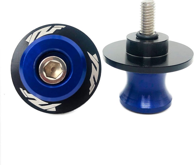 YIMOTO 6MM M6 X 1.5 Motorcycle Swing arm Sliders Spools CNC Swing Arm Stand Screws 2PCS for Yamaha YZF R1 R3 R6 R25 R125 R6S 600R 750R (Blue) - Image 2