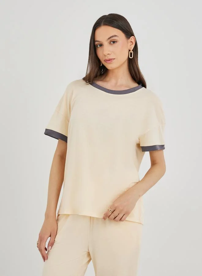 تايك تو Take Two Loose Fit Short Sleeve T-Shirt and Pants Co-Ords