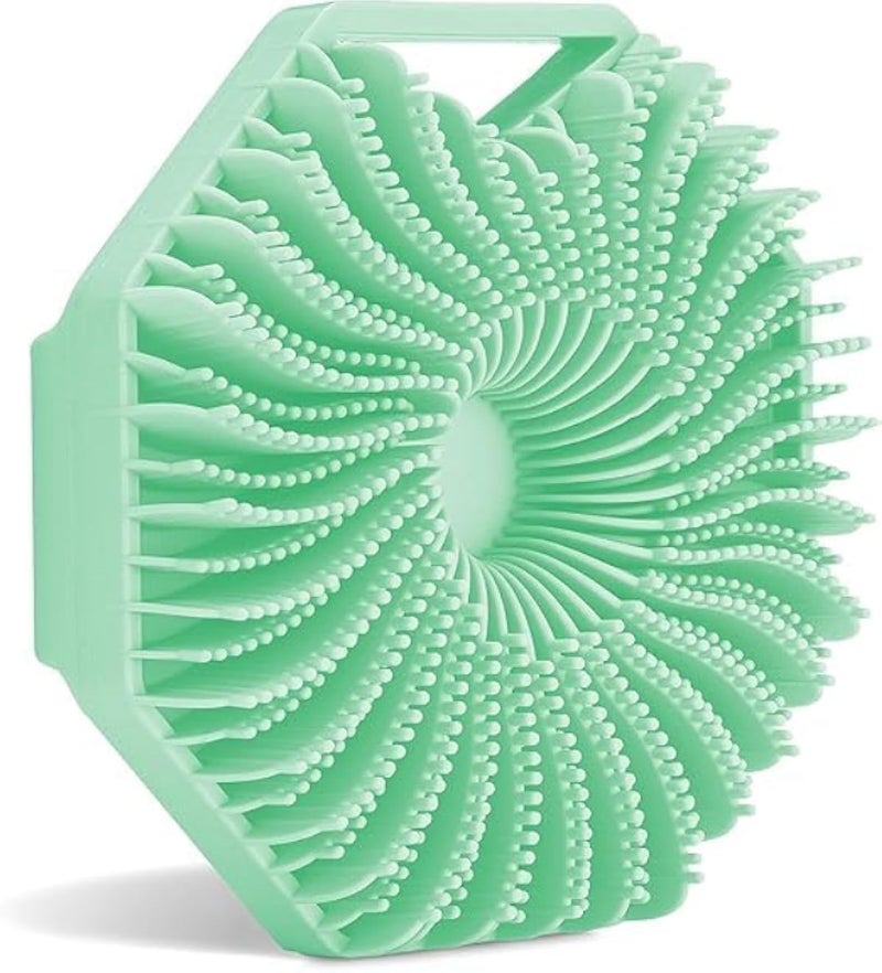 Silicone Body Scrubber, Exfoliating Body Scrubber for Sensitive Skin, Eco Friendly Shower Scrubber for Body, Silicone Body Brush for Showering (Mint)