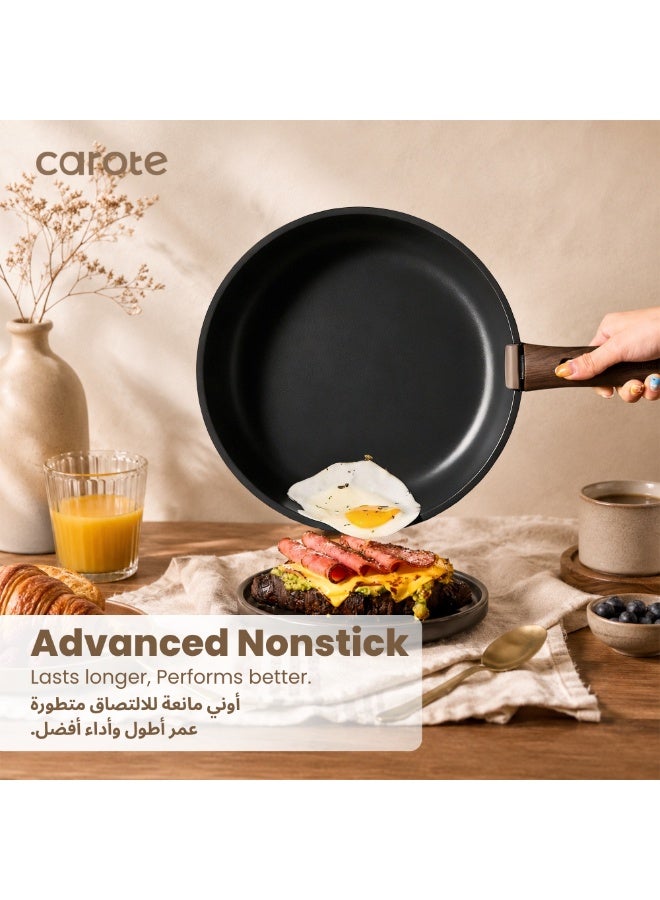 Carote 19-Piece Non Stick Cookware Set with Detachable Handle – Induction, Gas & Oven Compatible, Dishwasher Safe, Space Saving Kitchen Pots and Pans, PFOA & BPA Free, Healthy Cooking Set, Black - Image 3