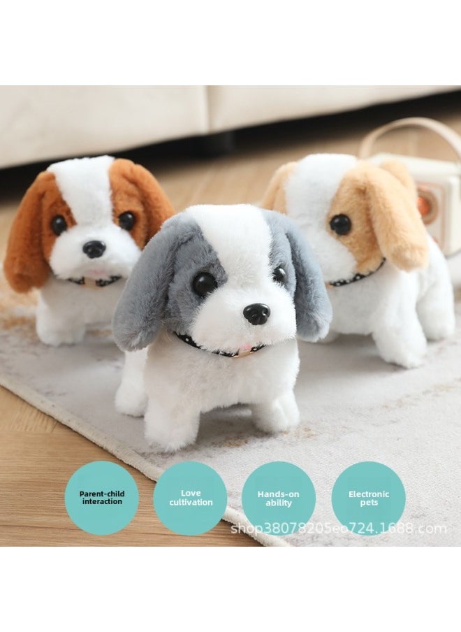 Electric Children's Toy Puppy Simulation Walking Plush Children's Dog Walking Stall Pet Girl Gift Baby-Color:White Pink Puppy-Specifications:With Opp Packaging  - Image 2