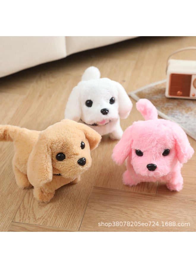 Electric Children's Toy Puppy Simulation Walking Plush Children's Dog Walking Stall Pet Girl Gift Baby-Color:White Pink Puppy-Specifications:With Opp Packaging  - Image 3