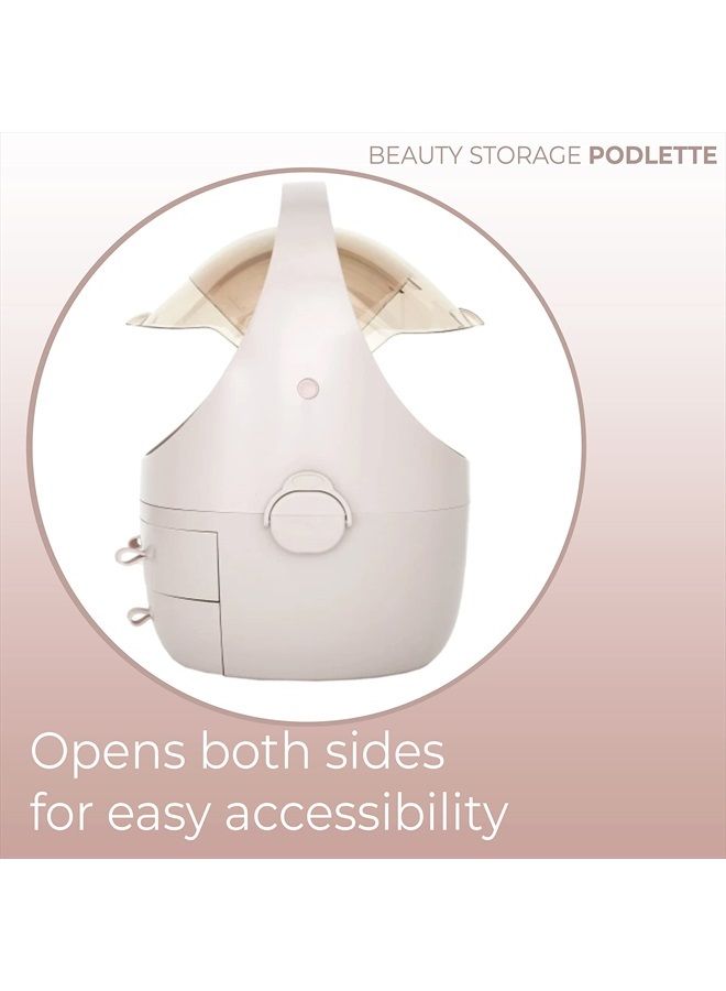 stylPro STYLPRO Beauty Storage Podlette, Cosmetics & Skincare Organiser with 3 Drawers, Detachable Lid, Dustproof Cover & Travel Handle for Dresser, Bedroom, Bathroom & Home Organisation, Rose 25x23x32cm  - Image 5