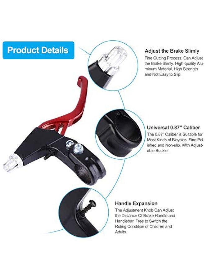 دوغي 1 زوج من قضبان الفرامل دراجة ، دراجة مقبض سبائك الألومنيوم العالمي ، ومناسبة للدراجات الجبلية ، دراجات الأطفال ، الدراجات للطي ، MTB BMX 2.2cm القطر ( الأحمر ) - Image 3
